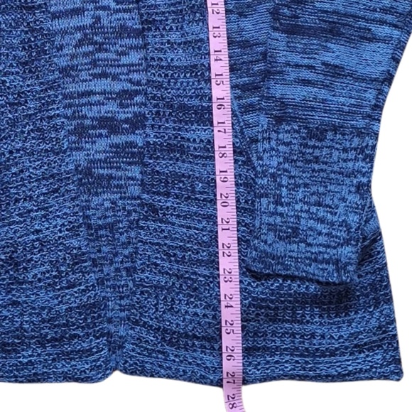 Fresh Womens XL Cardigan Blue Marled Knit Long Sleeve Sweater Work Office Casual - Picture 5 of 8